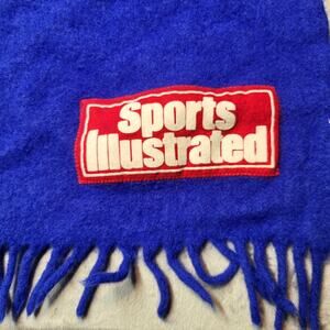 Faribo Sports Illustrated blue wool fringed stadium blanket throw Made USA